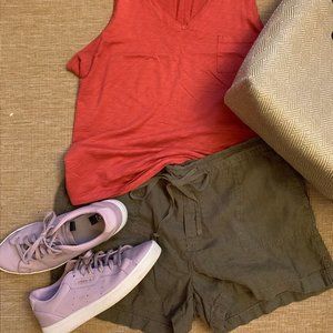 Caslon Linen Tie-Front Shorts Size XL